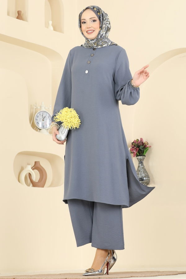 Modaselvim Hijab Combinations Combined 3032SMD1186 Gray