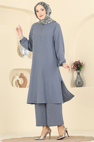 moda selvim طقم رمادي 3032SMD1186 - Thumbnail