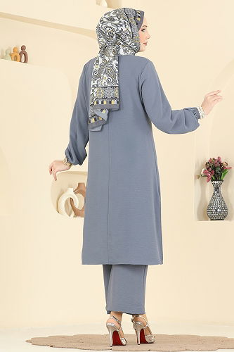 moda selvim طقم رمادي 3032SMD1186 - Thumbnail