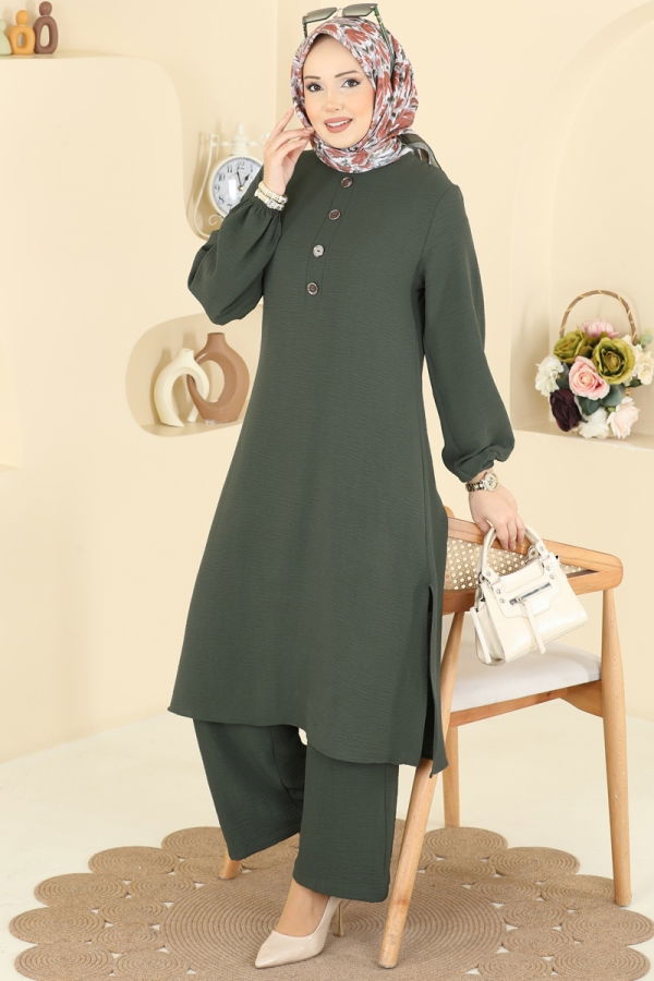 Modaselvim Hijab Combinations Combined 3032SMD1186 Khaki