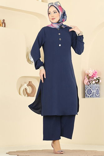 moda selvim طقم كحلي 3032SMD1186 - Thumbnail