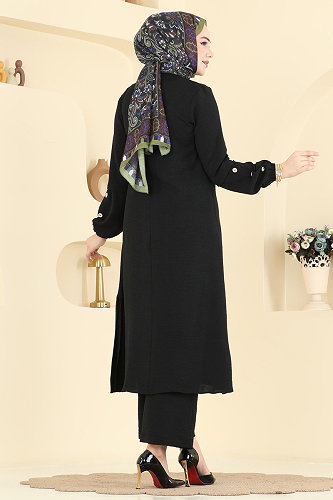 moda selvim طقم أسود 3034SMD1186 - Thumbnail