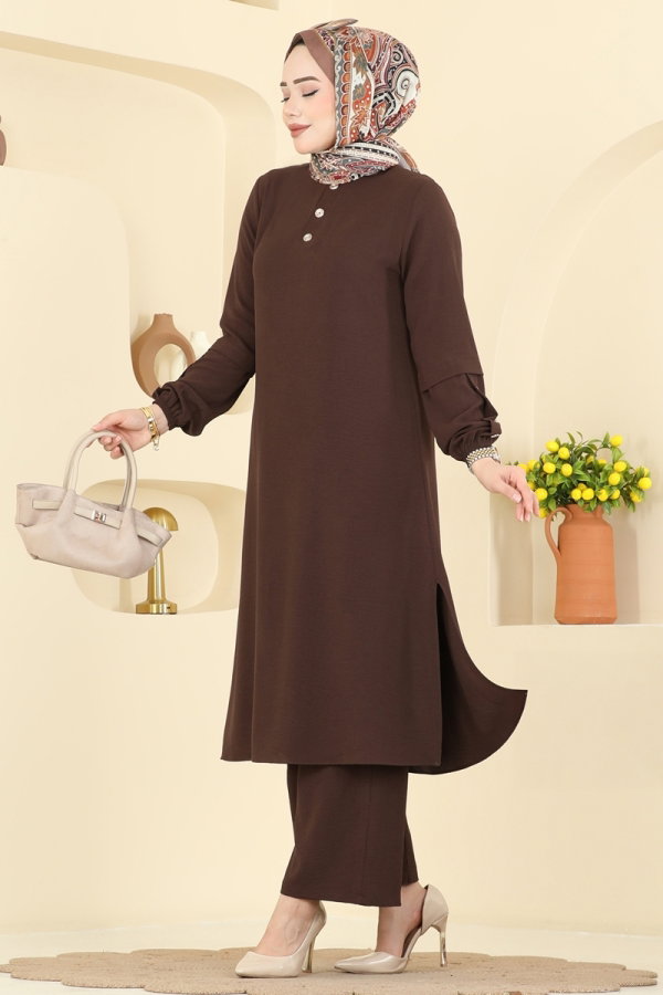 Modaselvim Hijab Combinations Combined 3034SMD1186 Brown