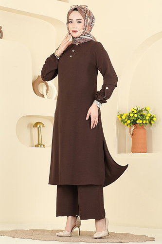 moda selvim طقم بني 3034SMD1186 - Thumbnail