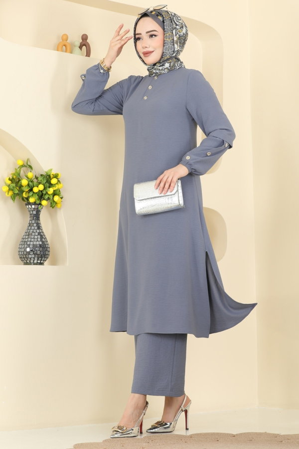 Modaselvim Hijab Combinations Combined 3034SMD1186 Gray