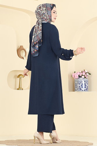 moda selvim طقم كحلي 3034SMD1186 - Thumbnail