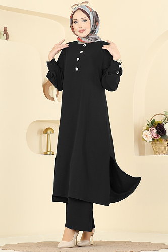 moda selvim طقم أسود 3035SMD1186 - Thumbnail