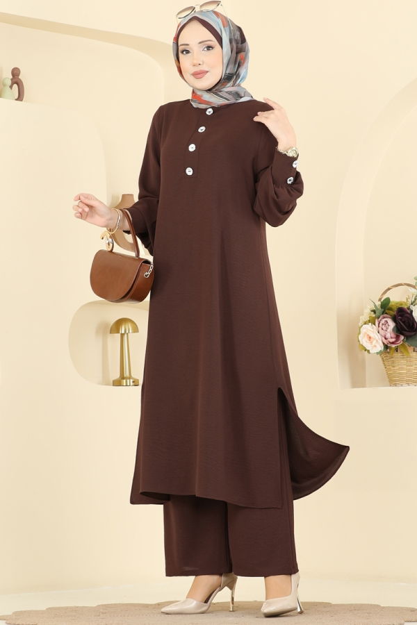 Modaselvim Hijab Combinations Combined 3035SMD1186 Brown