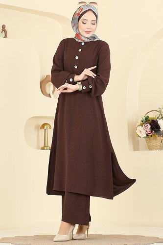 moda selvim طقم بني 3035SMD1186 - Thumbnail