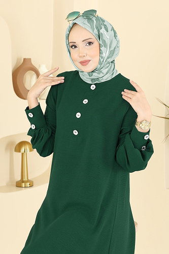 moda selvim طقم زيتي غامق 3035SMD1186 - Thumbnail