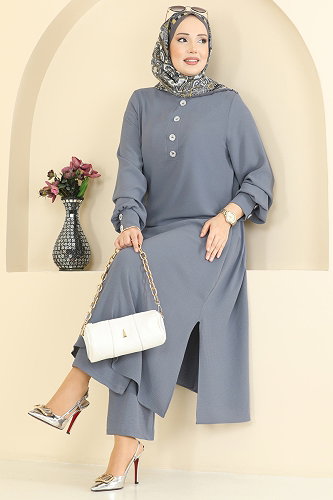 moda selvim طقم رمادي 3035SMD1186 - Thumbnail