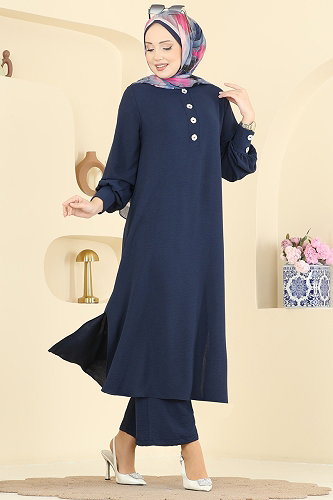 moda selvim طقم كحلي 3035SMD1186 - Thumbnail