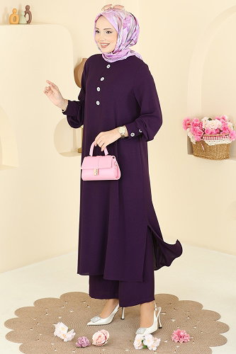 moda selvim Combined 3035SMD1186 Purple - Thumbnail