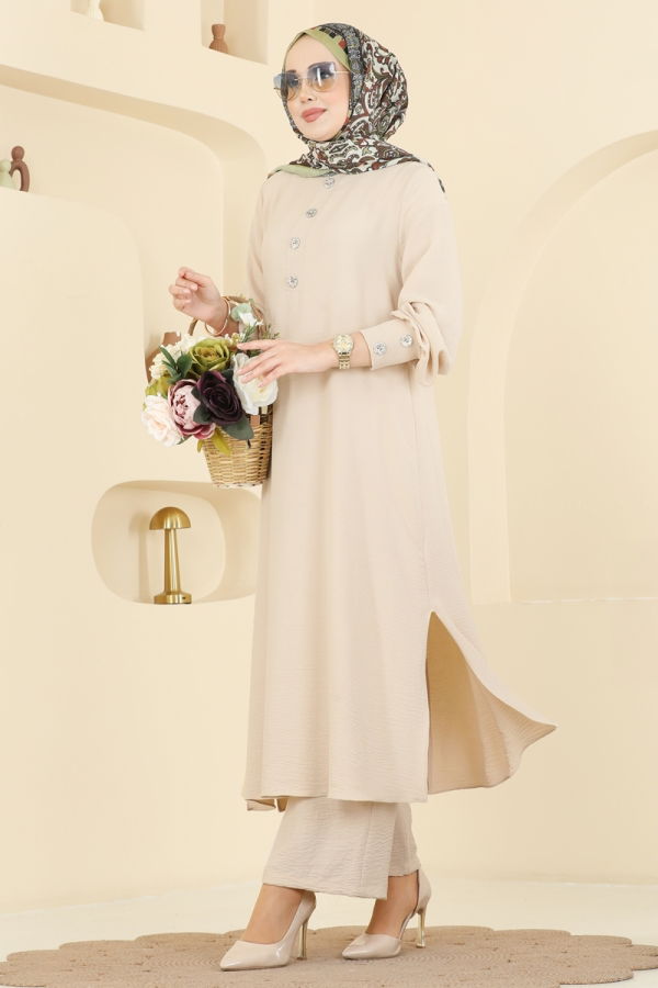Modaselvim Hijab Combinations Combined 3035SMD1186 Stone