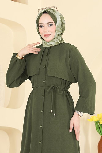 moda selvim طقم اخضر عفني 3037SMD1186 - Thumbnail