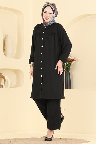 moda selvim طقم أسود 3039SMD1186 - Thumbnail