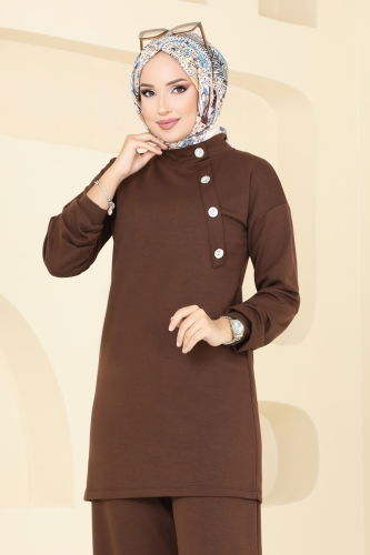 moda selvim طقم بني 3041HBS856 - Thumbnail