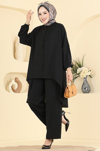 moda selvim طقم أسود 3041SMD1186 - Thumbnail