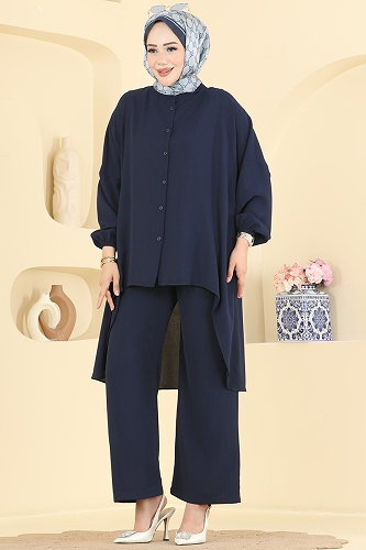 moda selvim طقم كحلي 3041SMD1186 - Thumbnail