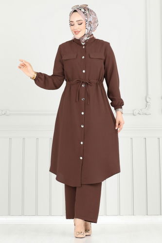 moda selvim طقم بني 3053KTR750 - Thumbnail