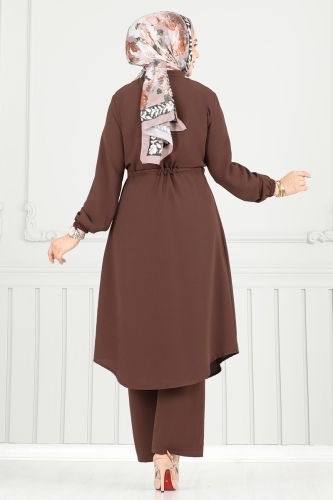 moda selvim طقم بني 3053KTR750 - Thumbnail
