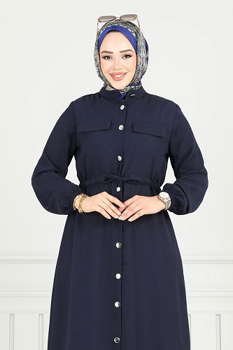 moda selvim طقم كحلي 3053KTR750 - Thumbnail