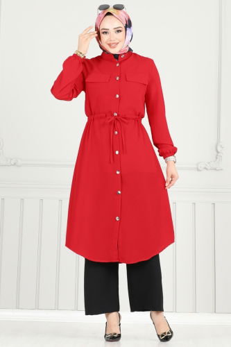 moda selvim طقم احمر 3053KTR750 - Thumbnail
