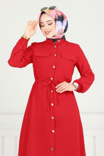 moda selvim طقم احمر 3053KTR750 - Thumbnail