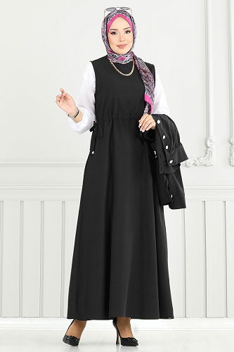 moda selvim طقم أسود 3056KTR750 - Thumbnail