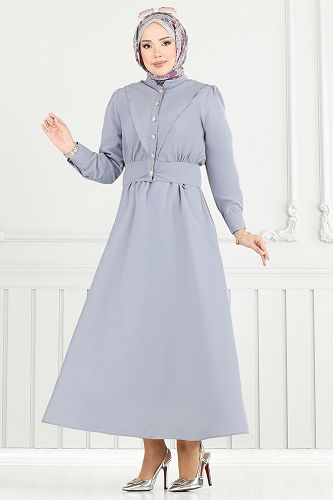 moda selvim طقم رمادي 3056KTR750 - Thumbnail