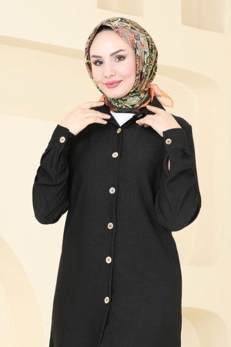 moda selvim طقم أسود 3059HBS856 - Thumbnail
