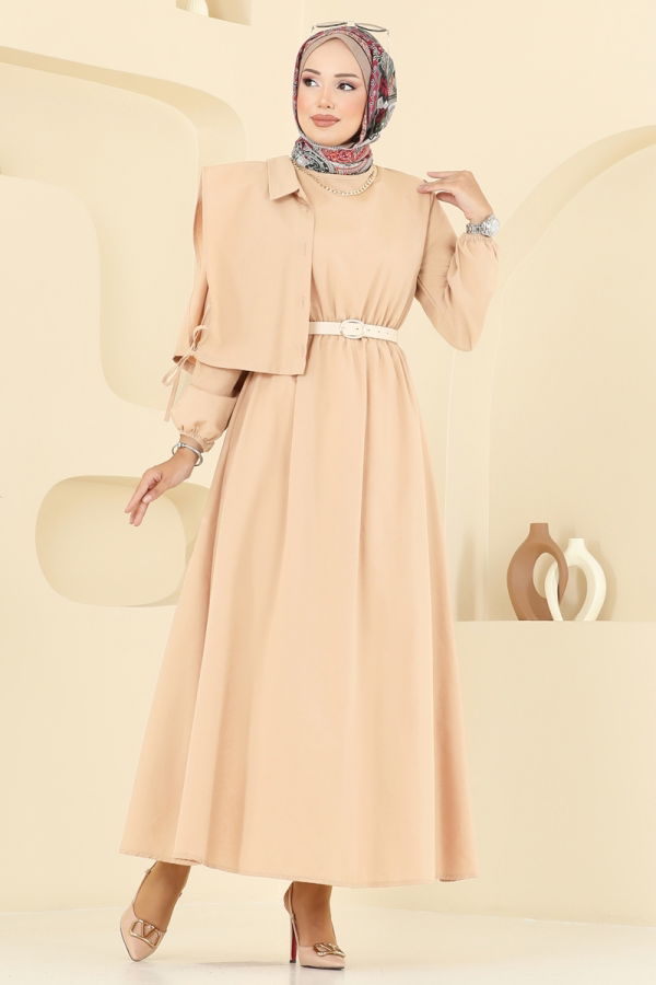 Modaselvim Hijab Combinations Combined 3059KTR750 Beige