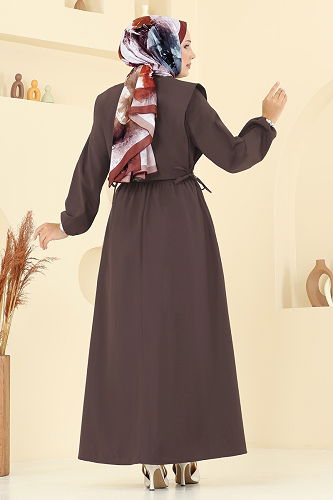 moda selvim طقم بني غامق 3059KTR750 - Thumbnail