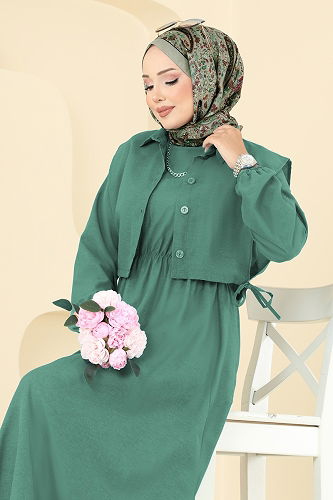 moda selvim طقم زيتي 3059KTR750 - Thumbnail