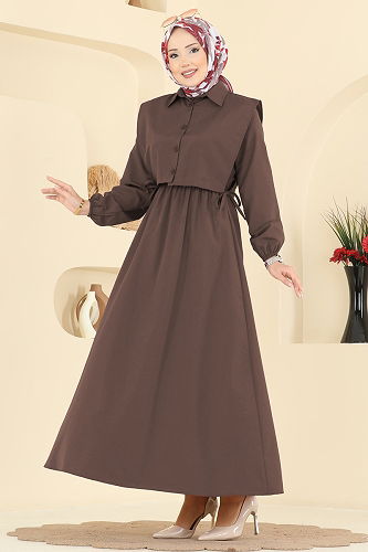 moda selvim طقم بني فاتح 3059KTR750 - Thumbnail