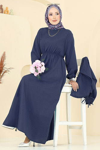 moda selvim طقم كحلي 3059KTR750 - Thumbnail