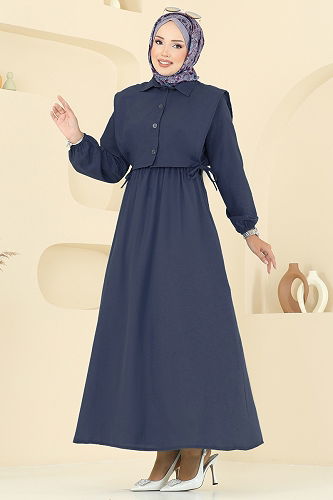 moda selvim طقم كحلي 3059KTR750 - Thumbnail