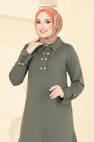 moda selvim طقم اخضر عفني 3063HBS856 - Thumbnail