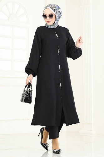 moda selvim طقم أسود 3066HBS856 - Thumbnail