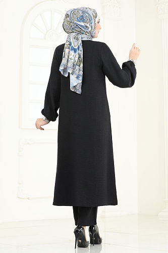 moda selvim طقم أسود 3066HBS856 - Thumbnail