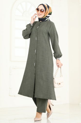 moda selvim طقم اخضر عفني 3066HBS856 - Thumbnail