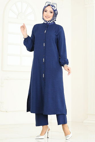 moda selvim Combined 3066HBS856 Light Navy Blue - Thumbnail