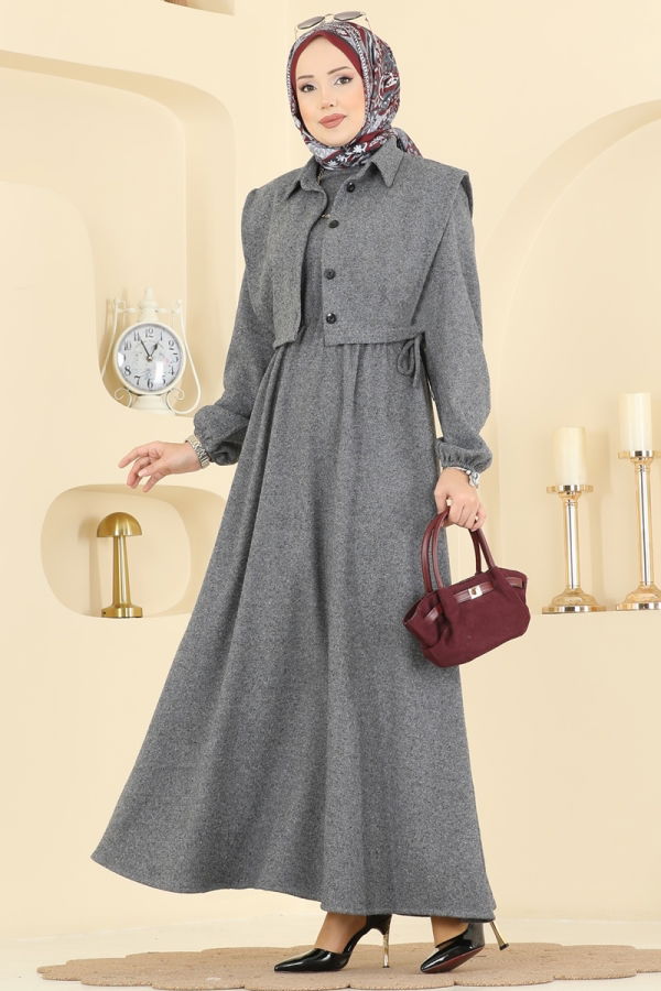 Modaselvim Hijab Combinations Combined 3066KTR750 Anthracite