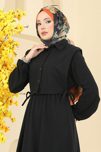 moda selvim طقم أسود 3066KTR750 - Thumbnail