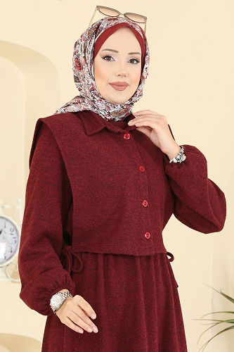 moda selvim طقم خمري 3066KTR750 - Thumbnail