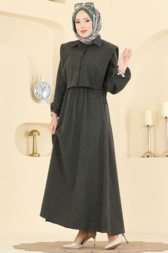 moda selvim طقم اخضر عفني 3066KTR750 - Thumbnail