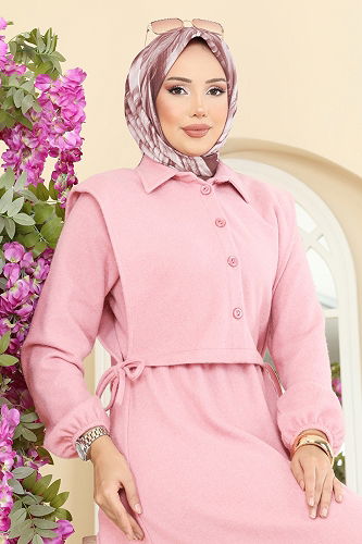 moda selvim طقم وردي فاتح 3066KTR750 - Thumbnail