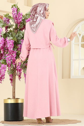 moda selvim طقم وردي فاتح 3066KTR750 - Thumbnail