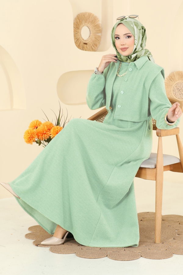 Modaselvim Hijab Combinations Combined 3066KTR750 Water Green