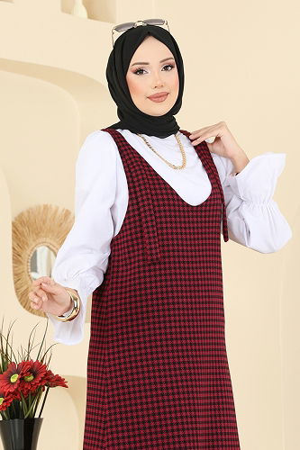 moda selvim طقم خمري 3067KTR750 - Thumbnail